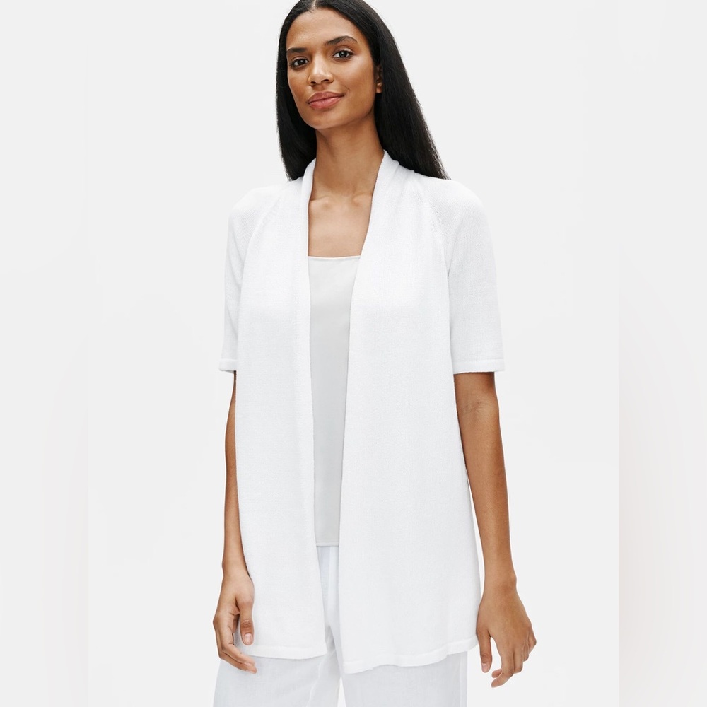 Kim Rogers Women’s White Short Sleeve Lightweight Open Front Cardigan! Size 3X.